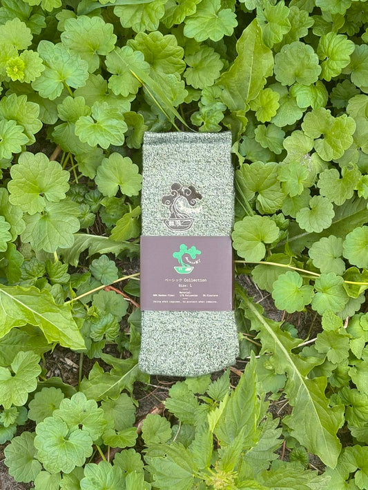 Asian aesthetic sustainable functional sensory friendly socks with earthy colours made from bamboo and hemp